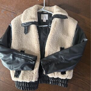 Rachel Parcell Faux Leather Shearling Jacket